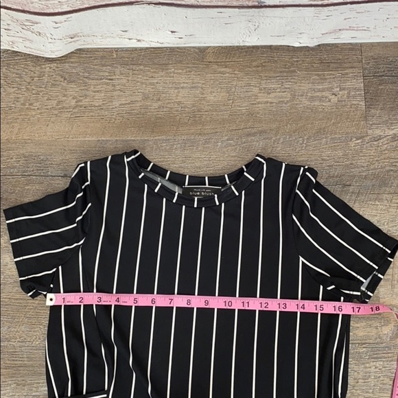 Blue Blush Black & White Pinstripe Dress small - Picture 7 of 8